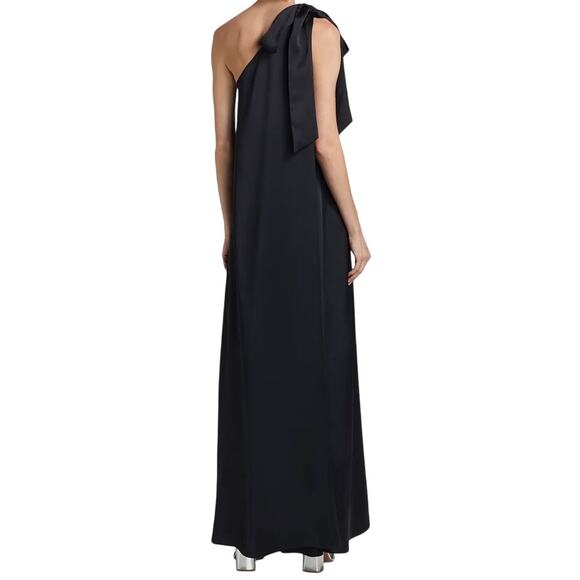 Ramy Brook Benita Asymmetric A-line gown dress black size 12 - Picture 9 of 9